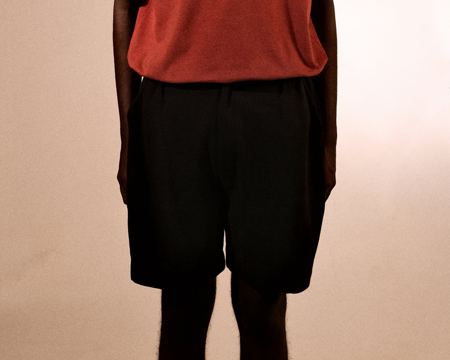 plain unisex shorts in rust black