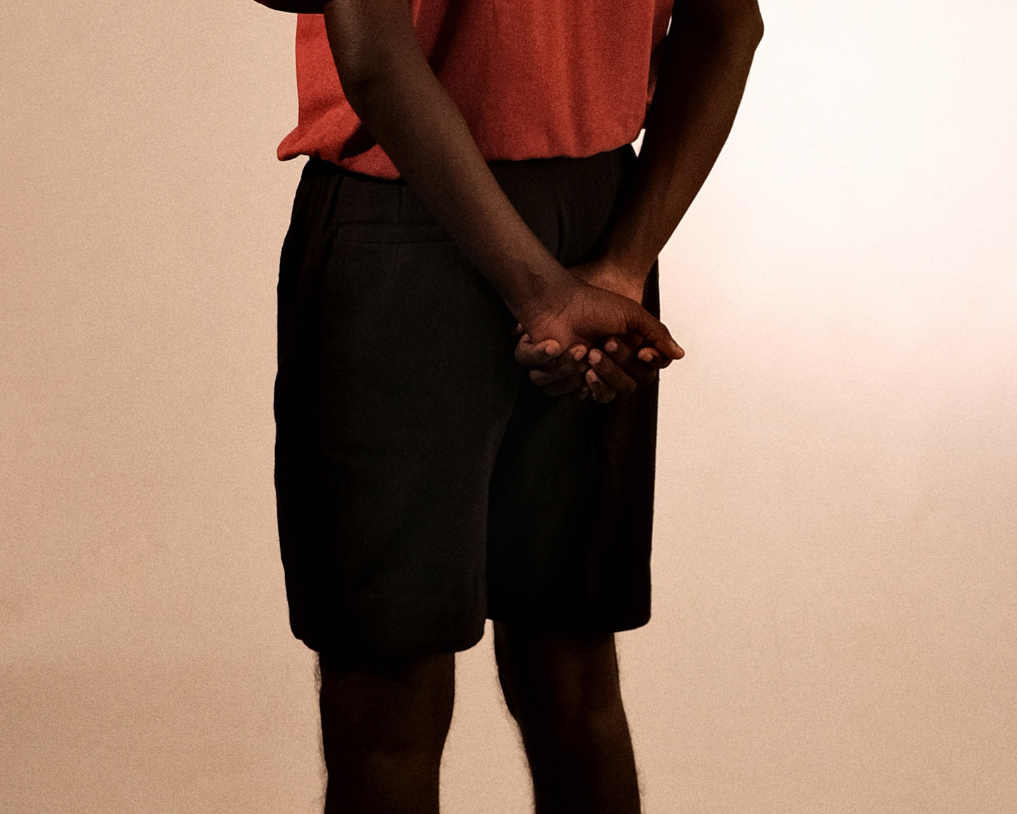 plain unisex shorts in rust black