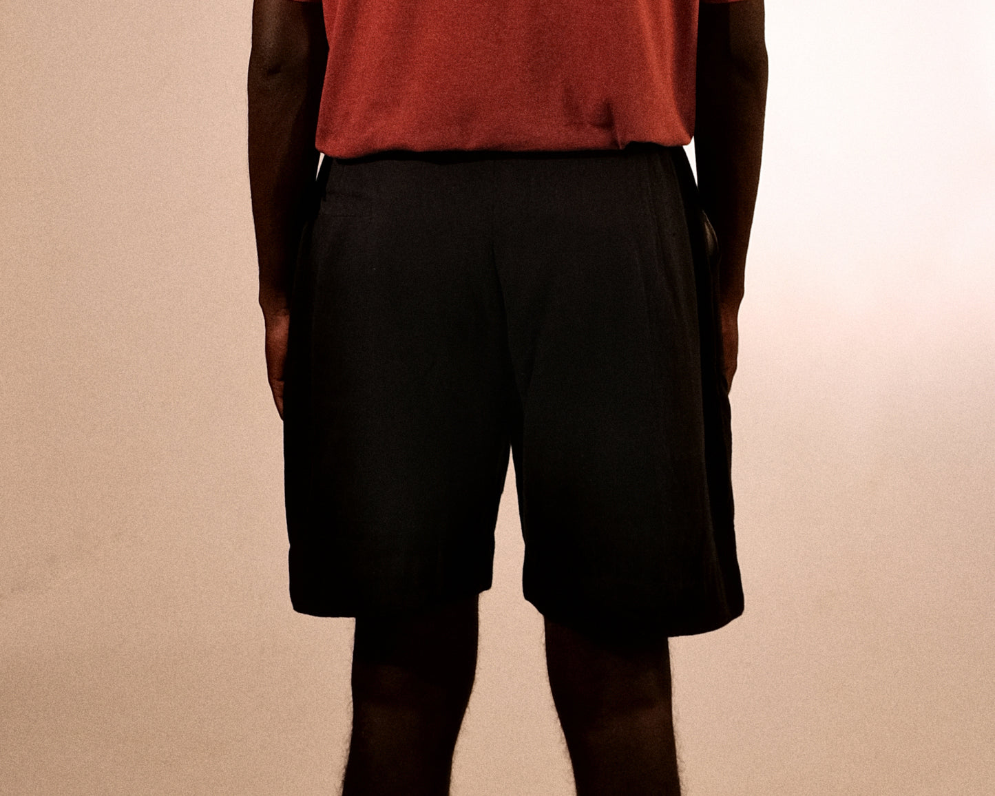 plain unisex shorts in rust black