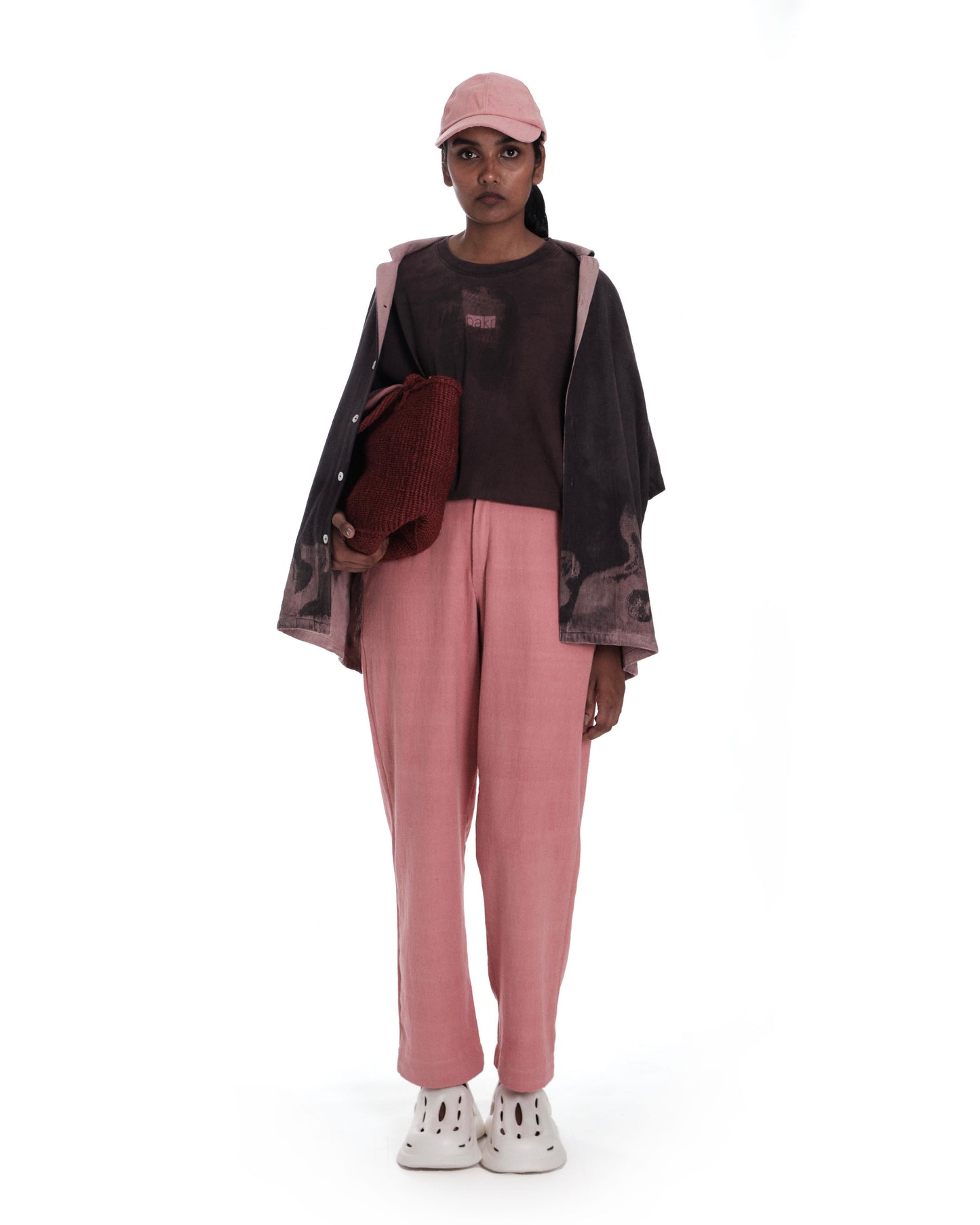 oversized organic cotton t-shirt in rust pink