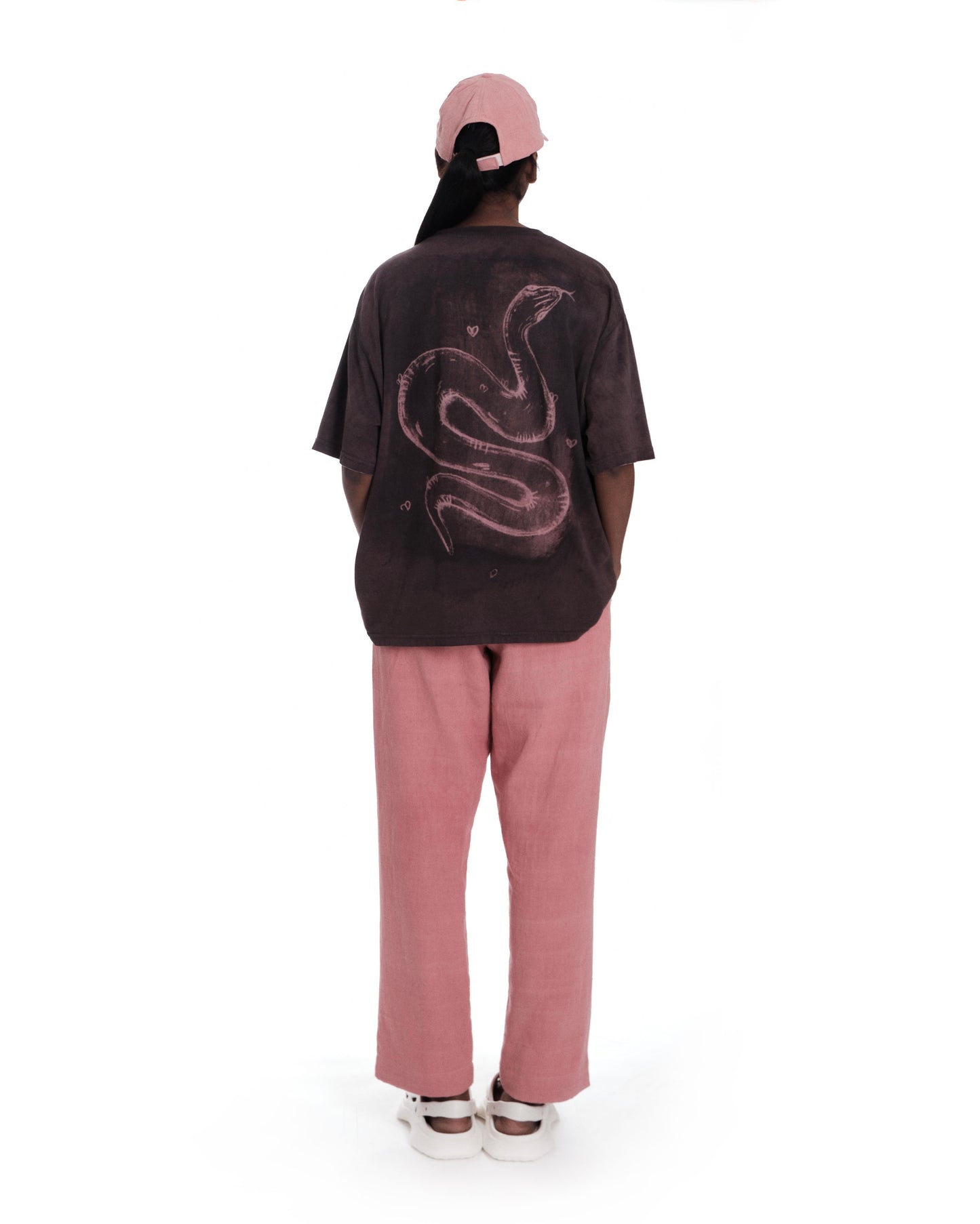 oversized organic cotton t-shirt in rust pink