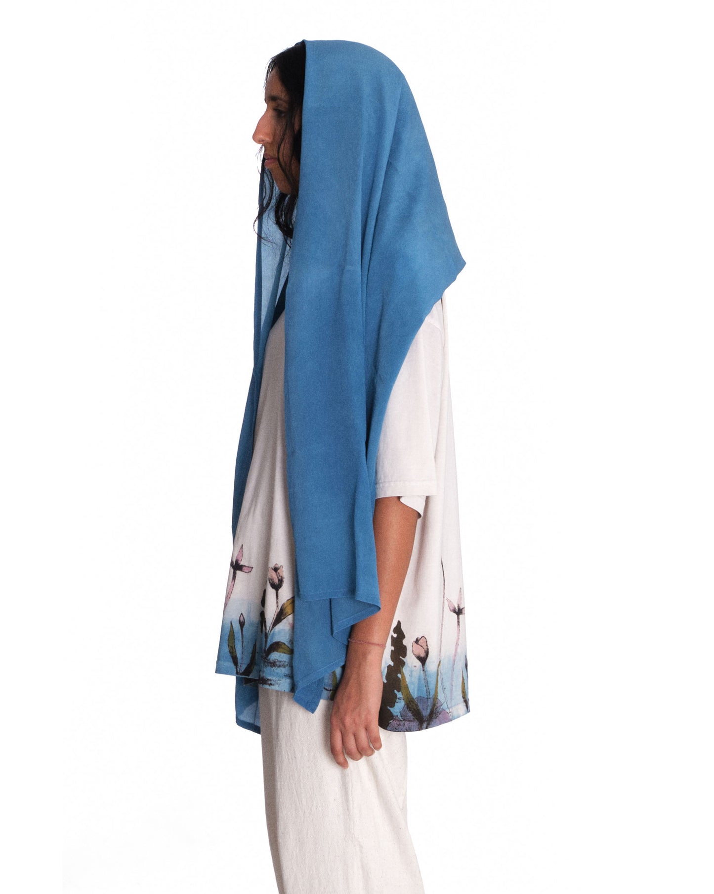 Silk Stole In “ Indigo Ice”