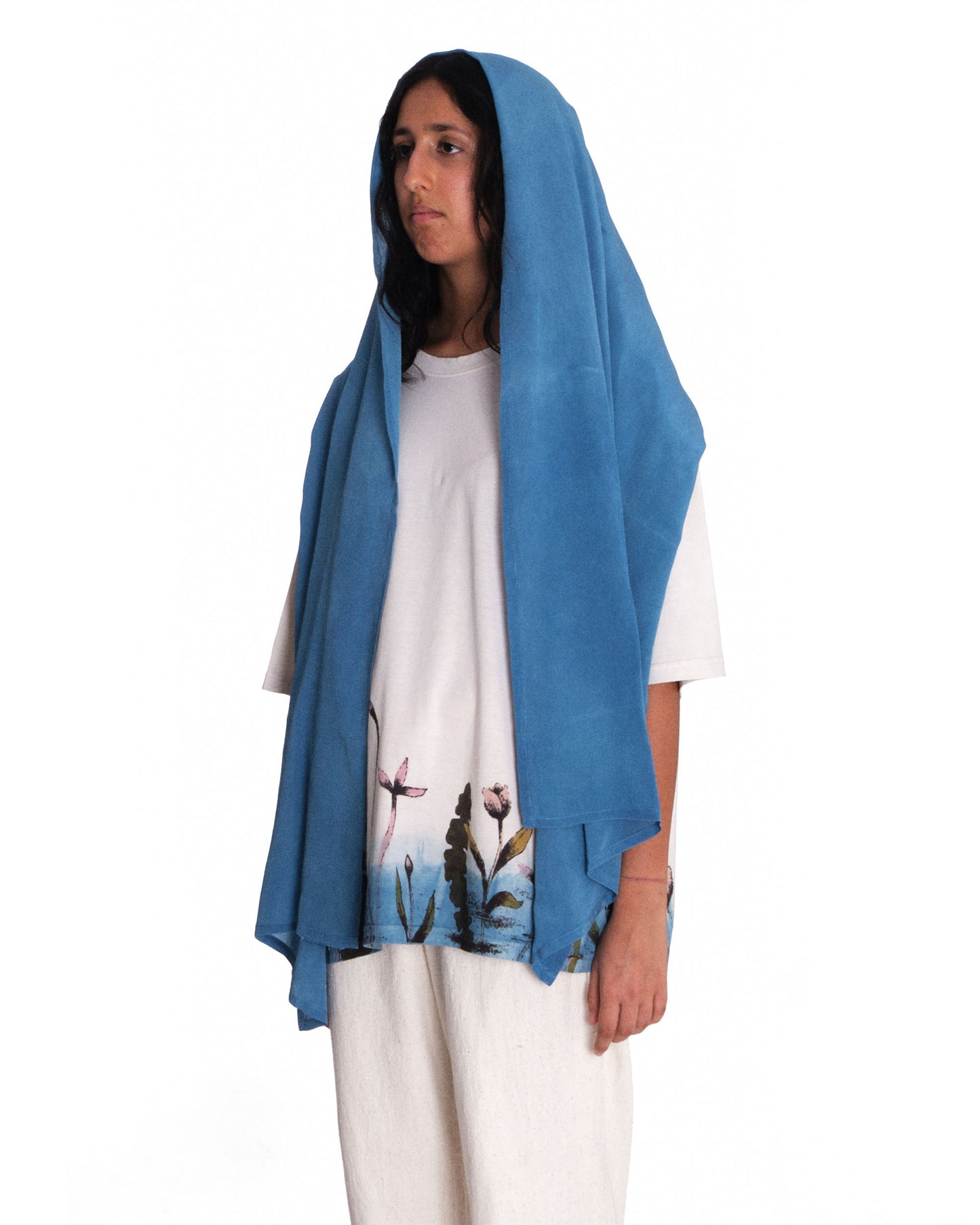 Silk Stole In “ Indigo Ice”