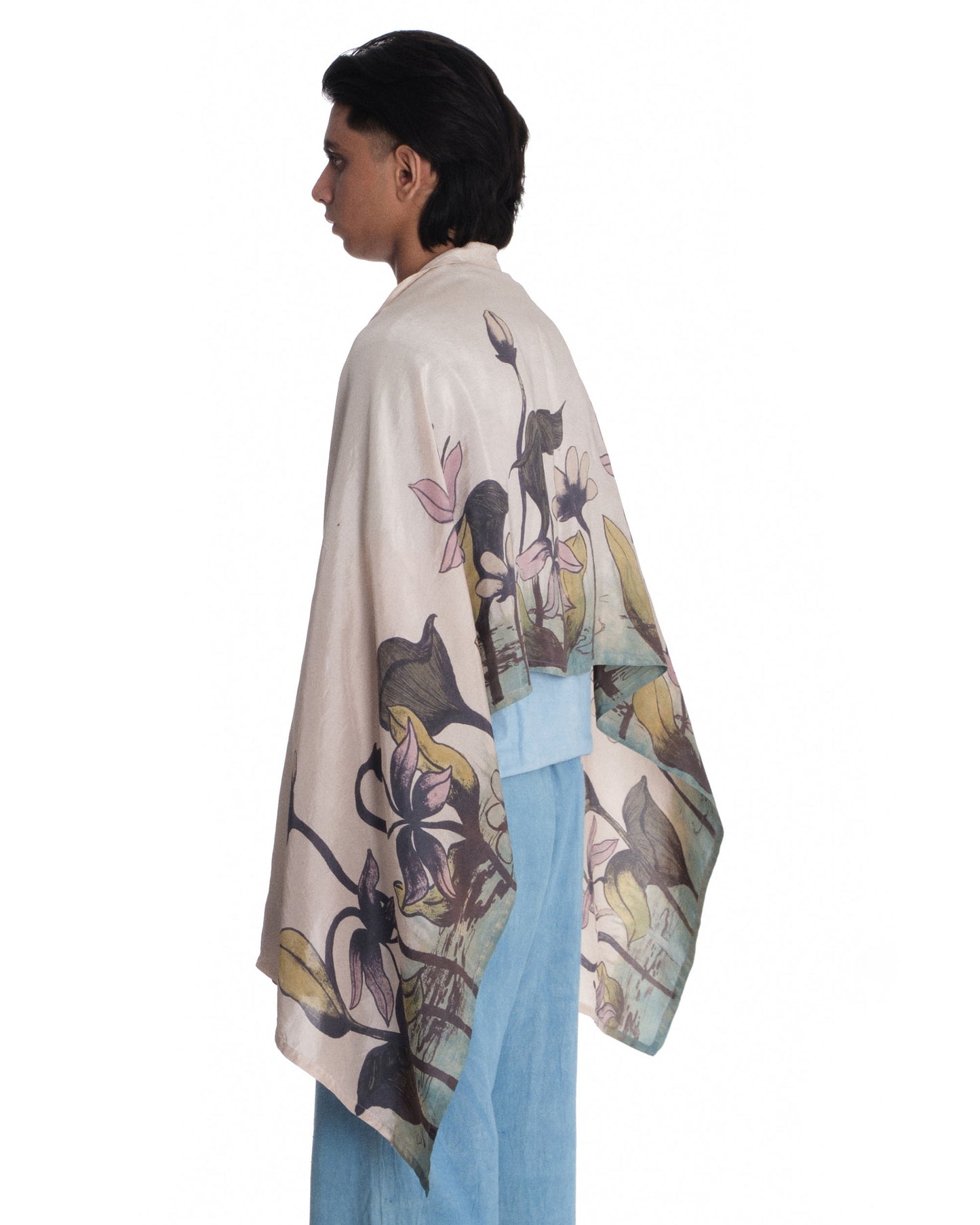 Silk Stole In “ Lotus Garden”