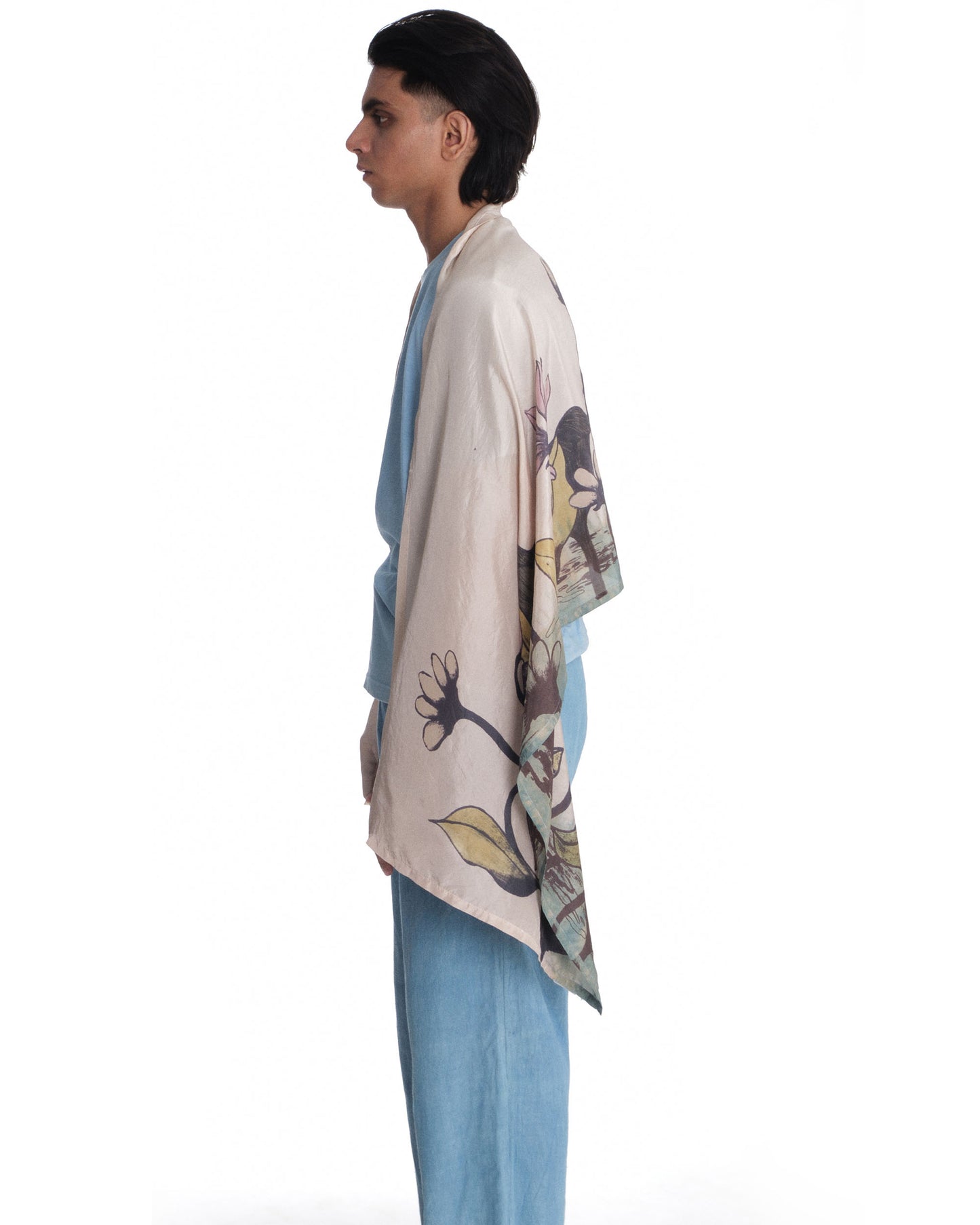 Silk Stole In “ Lotus Garden”