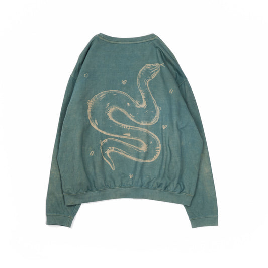 oversized organic cotton crew neck in forest green