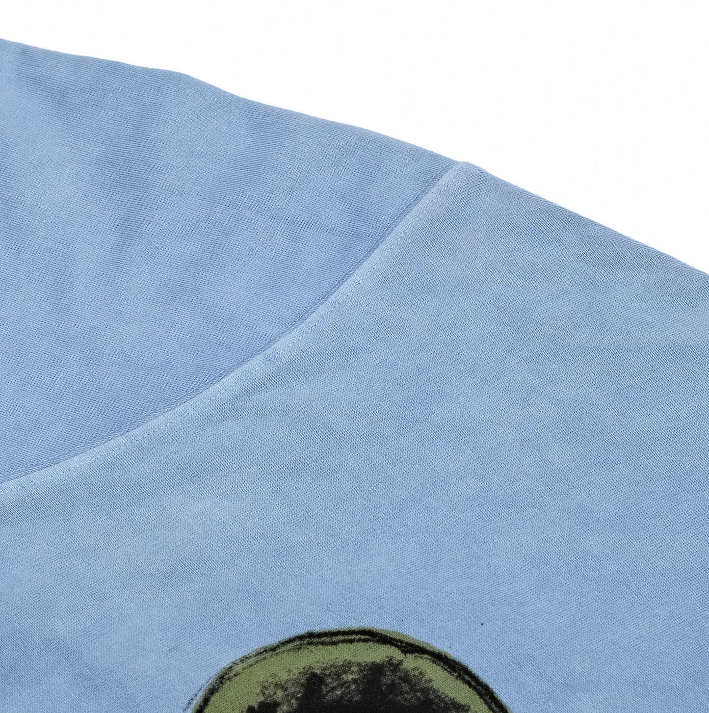oversized printed organic cotton crew neck in Light Indigo