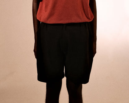 plain unisex shorts in rust black