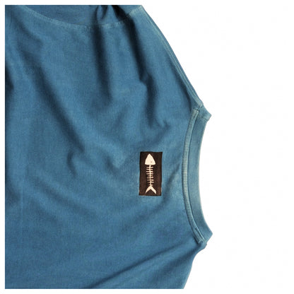 Sardines in Midnight Moon (Indigo) – back neck label detail