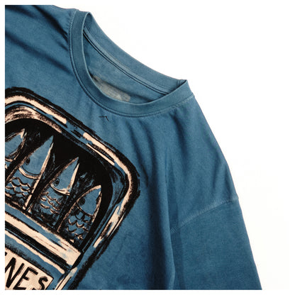 Sardines in Midnight Moon (Indigo) – collar and print detail
