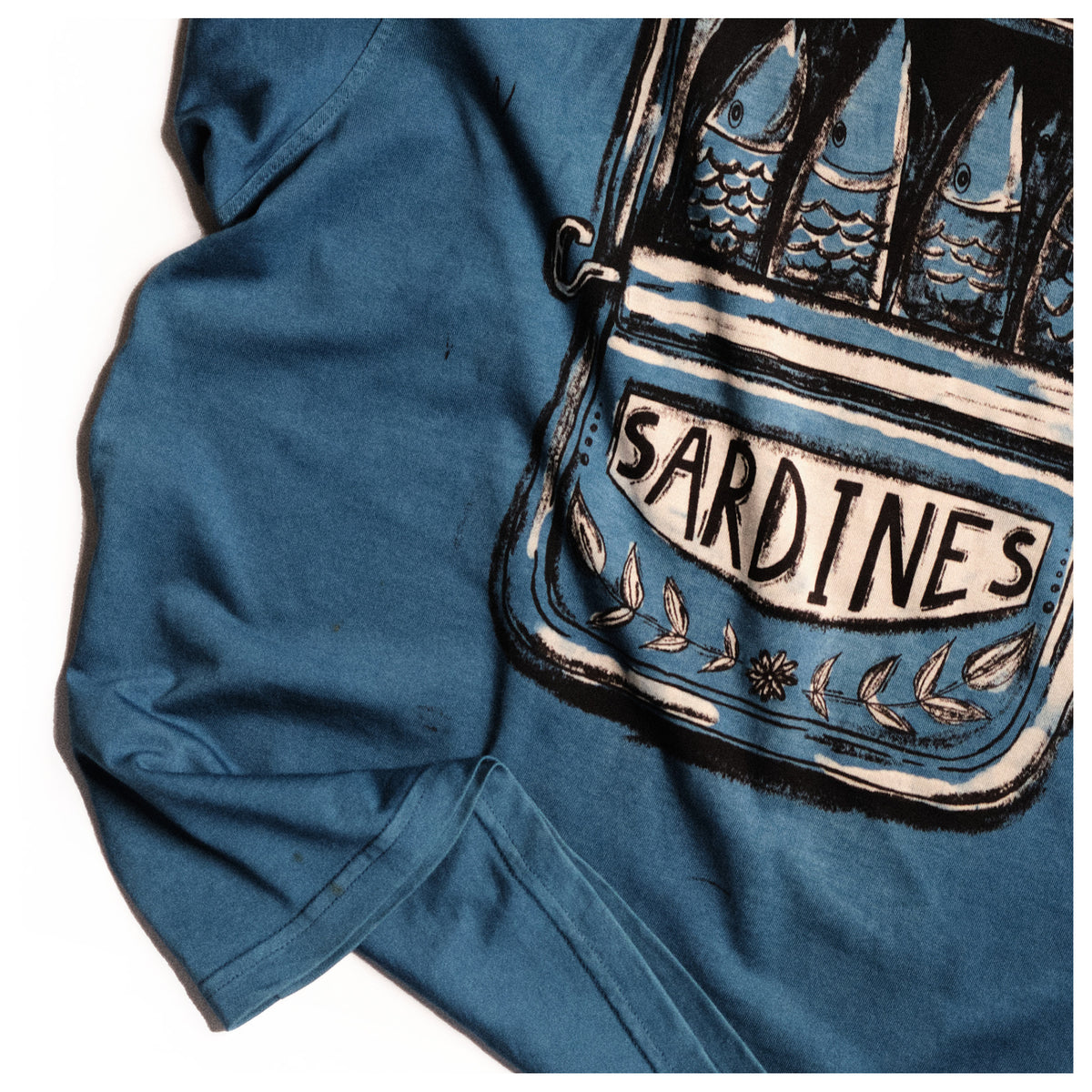 Sardines in Midnight Moon (Indigo) – print detail