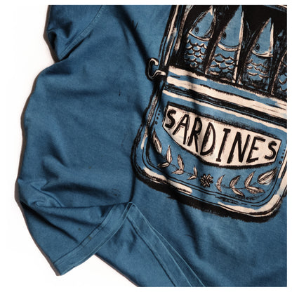 Sardines in Midnight Moon (Indigo) – print detail