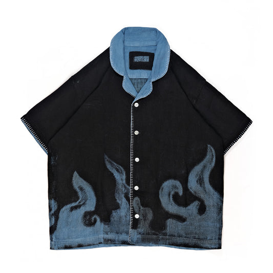 Flame shirt in "Neon Indigo"