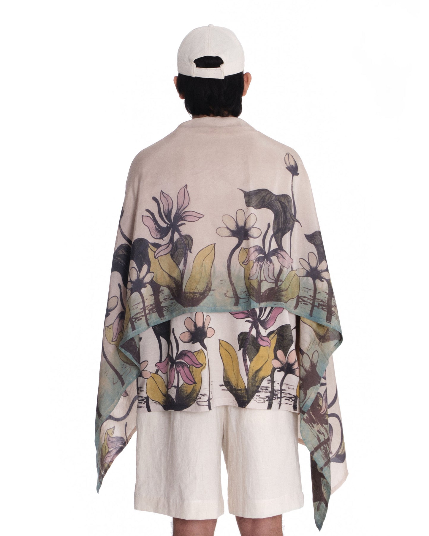 Silk Stole In “ Lotus Garden”