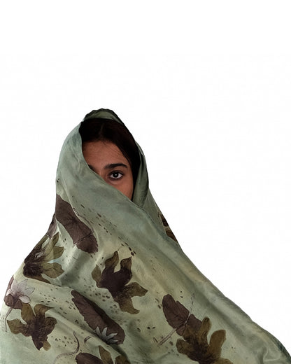 Silk Stole In “Lily pond”