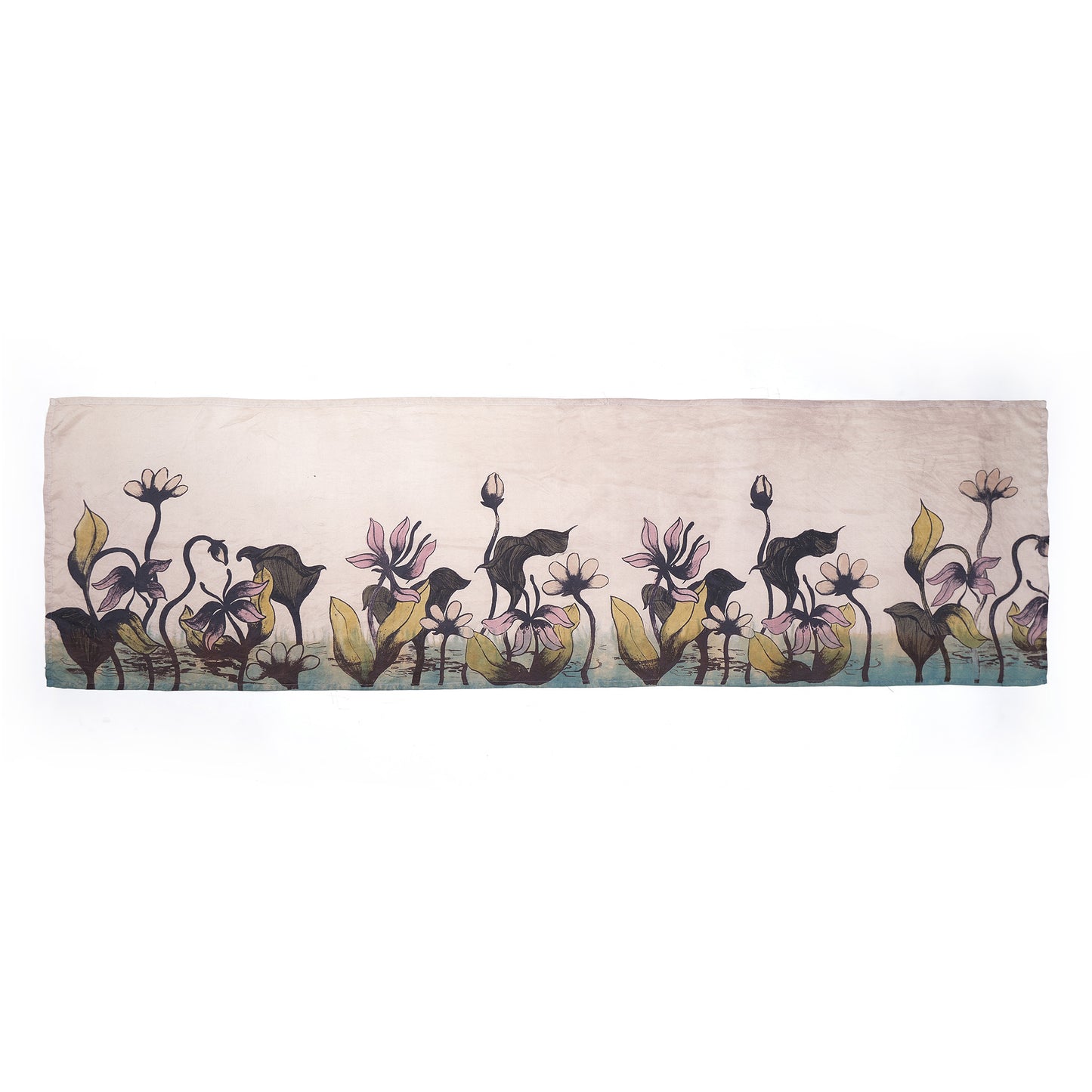 Silk Stole In “ Lotus Garden”