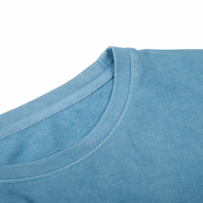 oversized organic cotton crew neck in light indigo