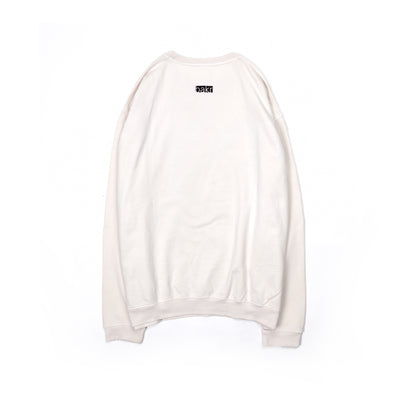 oversized printed organic cotton crew neck in Ecru