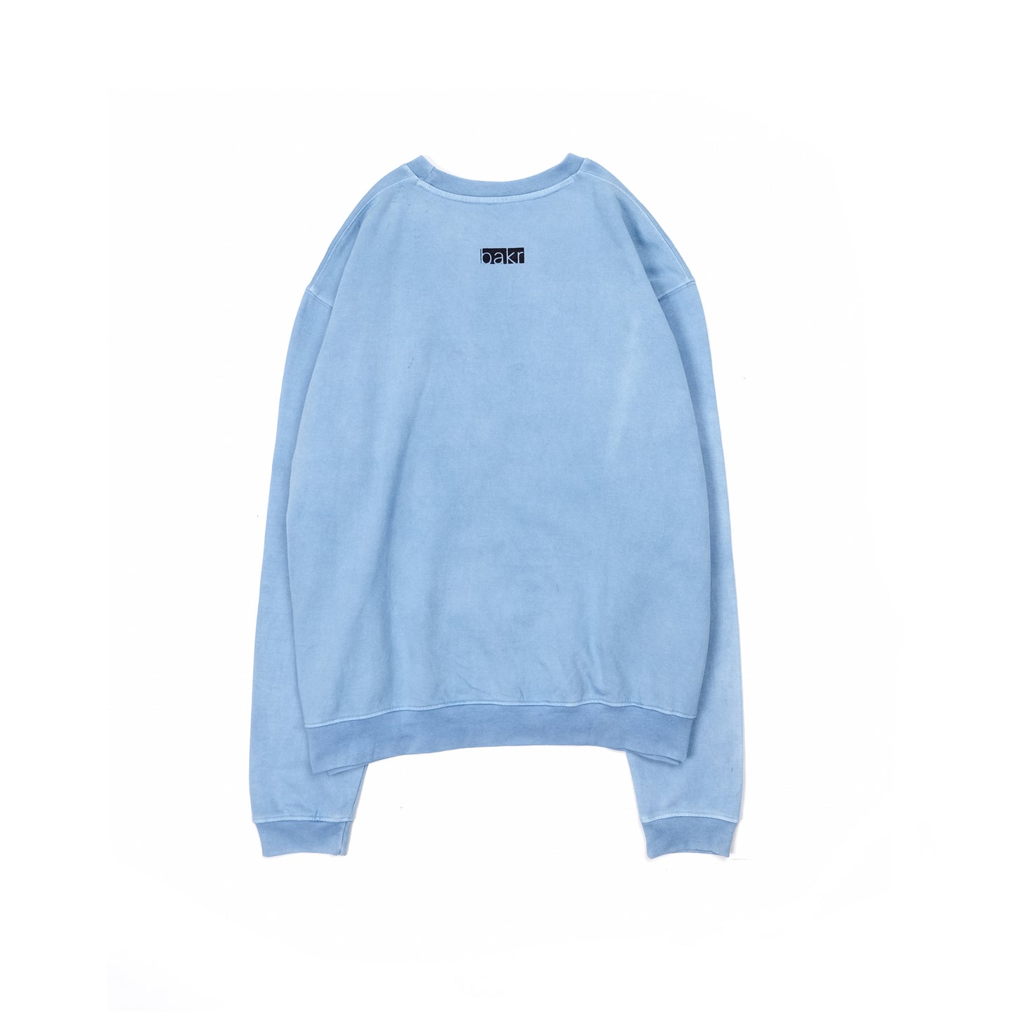 oversized printed organic cotton crew neck in Light Indigo