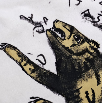 oversized printed organic cotton crew neck in Ecru